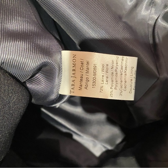 🇫🇷 Tara Jarmon / manteau navy blue parka pea coat wool coat 42 8 - Picture 2 of 5